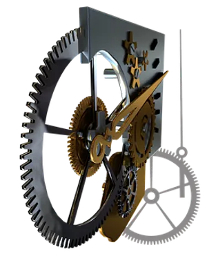 Mechanical Gear Clockwork Illustration PNG Image