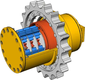Mechanical Planetary Gear System PNG Image