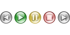 Media Playback Buttons Set PNG Image