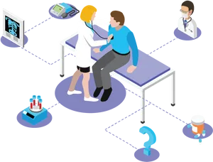 Medical Consultation Isometric Illustration PNG Image