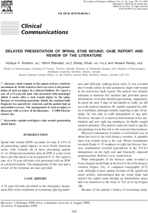 Medical Journal Articleon Delayed Presentationof Small Stab Wounds PNG Image