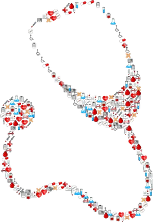 Medical Mosaic Stethoscope Art PNG Image