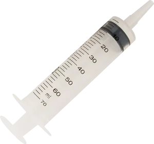 Medical Syringe Isolatedon Blue Background PNG Image