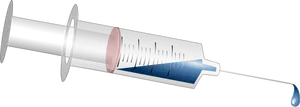 Medical Syringe With Drop PNG Image