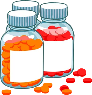 Medication_ Bottles_ Vector_ Illustration PNG Image