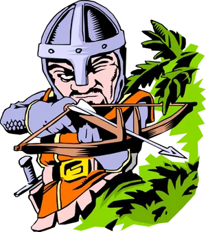 Medieval Archer Readyto Shoot PNG Image