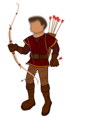 Medieval Archer Readyto Shoot PNG Image