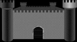 Medieval Castle Facade Illustration PNG image with transparent background