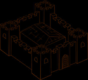 Medieval Castle Outline PNG image with transparent background