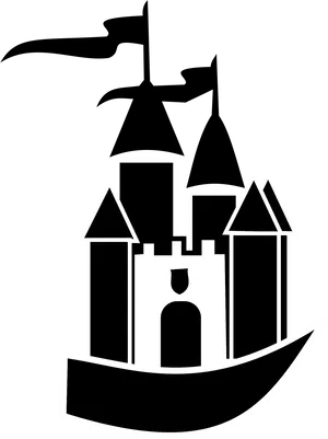 Medieval Castle Silhouette PNG Image