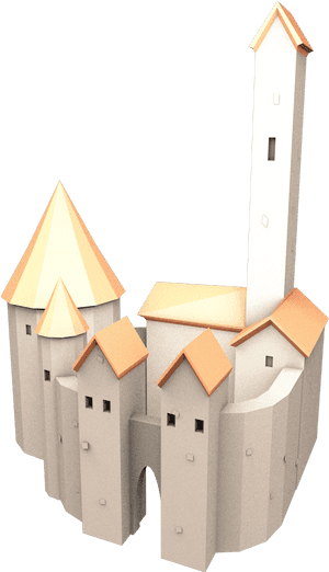 Medieval Castle3 D Model PNG image with transparent background