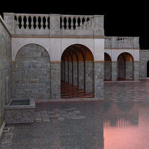 Medieval Courtyard3 D Rendering PNG image with transparent background