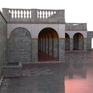 Medieval Courtyard3 D Rendering PNG Image