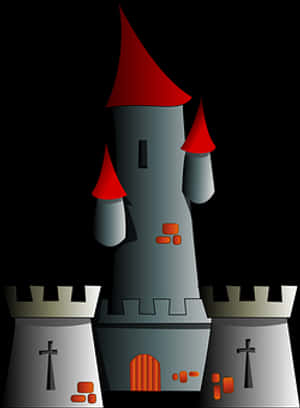 Medieval Fantasy Castle Illustration PNG image with transparent background