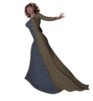 Medieval Gown3 D Model PNG Image