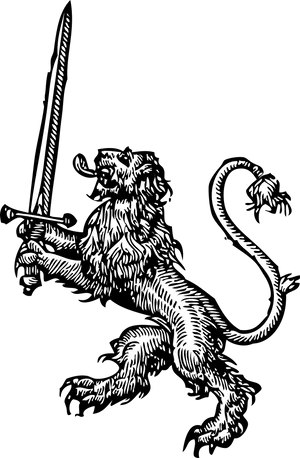 Medieval Heraldic Lionwith Sword PNG Image