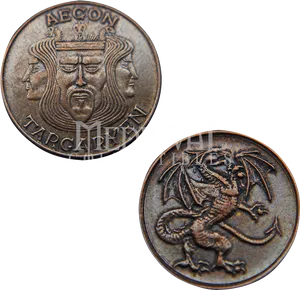 Medieval Inspired Copper Coins PNG Image