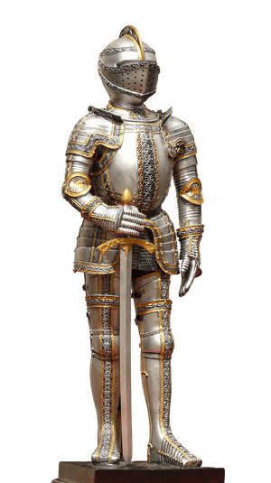 Medieval Knight Armor Standing PNG image with transparent background