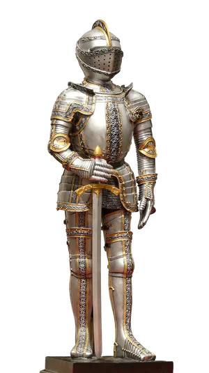 Medieval Knight Armor Standing PNG Image