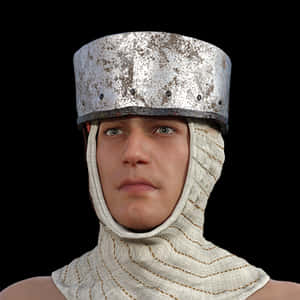 Medieval Knight Helmet Portrait PNG with transparent background