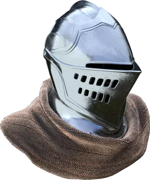 Medieval Knight Helmetand Chainmail PNG Image