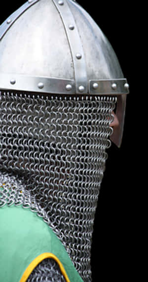 Medieval Knight Helmetand Chainmail PNG with transparent background