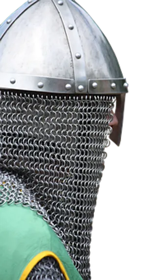 Medieval Knight Helmetand Chainmail PNG Image