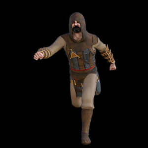 Medieval Knight Running3 D Model PNG with transparent background