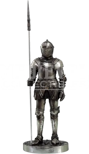 Medieval Knight Statuewith Spear PNG Image