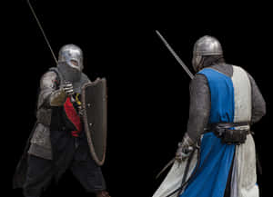 Medieval Knights Duel PNG image with transparent background