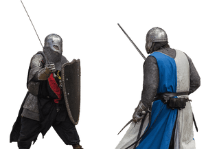 Medieval Knights Duel PNG image with transparent background
