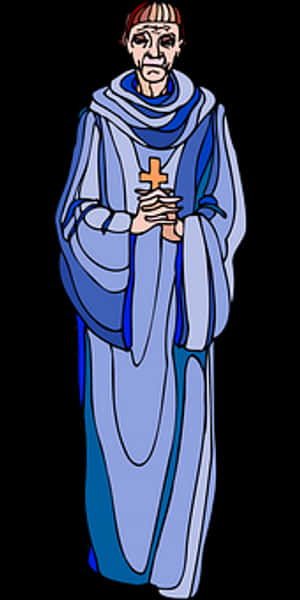 Medieval Monk Cartoon Character PNG image with transparent background
