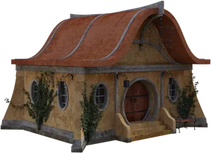 Medieval Style Fantasy Cottage PNG Image