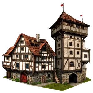 Medieval Town Illustration Png 6 PNG Image