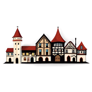 Medieval Town Illustration PNG 72 PNG with transparent background