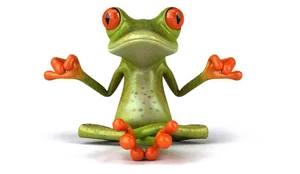 Meditating Frog Cartoon PNG Image