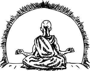 Jpg Black And White Turbonomic Supports All Major Hypervisors - Meditating Monk Illustration PNG with transparent background
