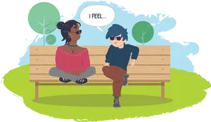 Meditationand Conversation Park Bench PNG Image