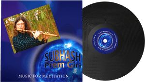 Meditative Flute Music Album Coverand Vinyl PNG image with transparent background