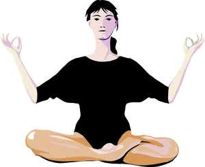 Meditative Yoga Pose Illustration PNG Image