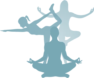 Meditative Yoga Pose Silhouettes PNG Image
