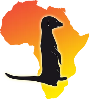 Meerkat Silhouette African Sunset PNG Image