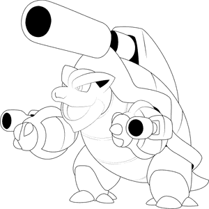 Mega Blastoise Lineart By Alcadeas1 Lineart Pokemon - Blastoise Black And White Png, Transparent Png PNG image with transparent background