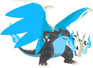 Mega Charizard X Illustration PNG Image