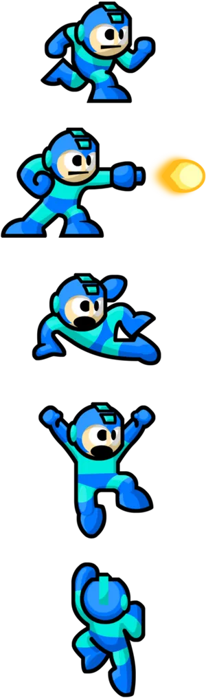 Mega Man Action Sprites PNG Image