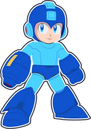 Mega Man Classic Pose PNG Image