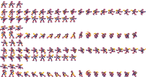 Mega Man Sprite Sheet Animation PNG Image