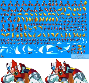 Mega Man Sprite Sheet Compilation PNG Image