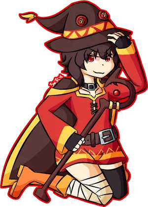 Megumin Anime Character Pose PNG Image