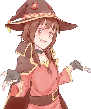 Megumin Anime Character Smile PNG Image